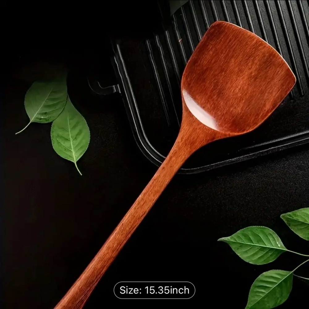 1 Piece Sandalwood Spatula Non-Stick Cooking Turner Good Grade Heat Resistant